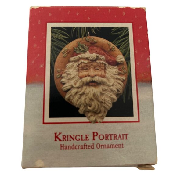 Hallmark 1988 Kringle Portrait Handcrafted Santa Christmas Ornament Collectible - Picture 2 of 7